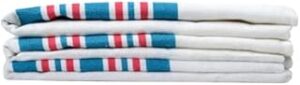 Linteum Textile (3-Pack, 30x40 in) Receiving Hospital Baby Blankets, 100% Cotton, Classic White w/Blue & Pink Stripes