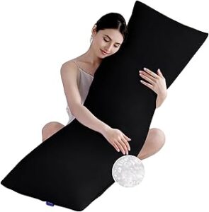 YZ HOME Memory Foam Body Pillow Insert - Full Body Pillow for Adults - Soft Large Long Bed Pillow for Side Sleeper(20x54 Inch, Black)