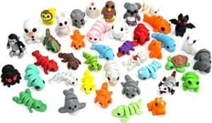 41pcs Mini Animal Figurines Set,3D Printed Little Animals Articulated Flexible Fidget Toy,Mini Animal Figurines Toy,Cute Animal Toys for Home, Office, Decor