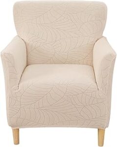 CRFATOP Stretch 1 Piece Chair Covers with Arms Jacquard Accent Chair Cover Armchair Flower Soft Banquet Armchair Covers Washable Chair Slipcovers for Living Room Office Reception Reading Sofa,28