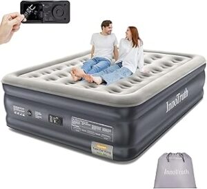 InnoTruth Air Mattress Queen with Built in Pump, Inflatable Blow up Mattress, 18" Raised Colchones Inflables Air Bed for Guests & Home, Ideal for Home Use and Outdoor Camping, 650lb Weight Capacity