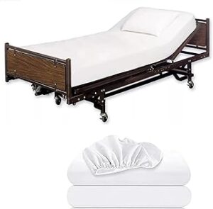 2 Pack Hospital Bed Sheets Hospital Bed Fitted Sheets for Home & Hospital Care Beds, Soft Hospital Bed Sheets with Elastic