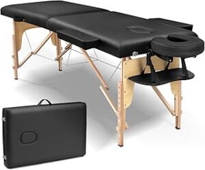 Massage Table Portable Lash Bed: Folding Physical Therapy Table - Professional Spa Bed for Home - Black