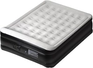 Panana Queen Air Mattress with Built in Electric Pump, Height 18.5" Comfort Blow up Inflatable Guest Air Bed Airbed with Flocked Top, Storage Bag for Family, Home, Camping