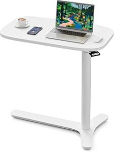 30" Large Overbed Table with Wheels Adjustable Height Ideal Bedside Table for Home Medical Use - Rolling Table for Hospital - Over Bed Desk,Versatile Bedside, Lap Desk, Laptop Stand,White