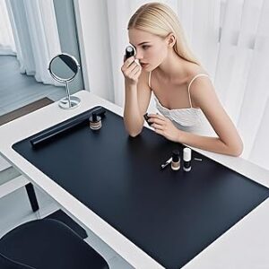 Silicone Double-Sided Makeup mat, Waterproof,Non-Slip Vanity mat for Home/Decor,Large Makeup mat Dresser Cover Top Mats, Silicone Vanity mat for top Protector.. (31.5"*15.7", Black)