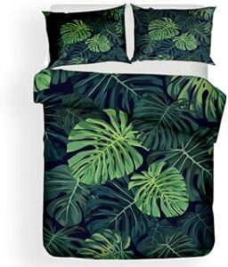 3D Bedding Set Tropical Plants Print Full Kingsize Duvet Cover Set Bedclothes with Pillowcase Home Textiles Twin Queen Quilt Cover (US Queen)
