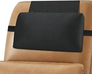 Head Recliner Pillow Adjustable Shredded Memory Foam Headrest Pillow for Recliners,Non-Slip Velvet Cushion for Pain Relief Neck Support Pillow for Travel Home Recliner Sofa Armchair (Black)