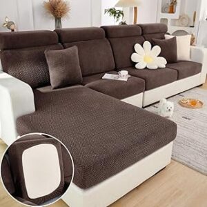 Soothing Home Sofa Covers, Sofa Hero Covers for Couch, Couch Cushion Covers, Magic Sofa Covers Washable Sectional Couchs Cover Stretch Slipcovers for Pets (Brown,Chaise Cover)
