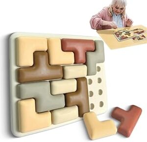 Silicone Shape Puzzles for Dementia, Alzheimers Activities & Fidget Toys for Elderly, Cognitive Matching Games, Stimming Toys for Autism Adults, Painting Gifts for Nursing Home