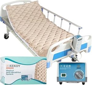 Alternating Air Pressure Mattress Pad, Bed Sore Prevention, Hospital Bed Mattress Topper with Whisper Quiet Pump & Waterproof, Heat Resistant Ulcer Cushion Pad for Hospital, Home, Medical Use