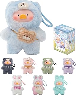 Official Lulu The Piggy Blind Box - Joyful Time Series Plush Keychain Blind Boxes Figures Cute Stuffed Animals Mystery Box Collectibles Toys Home Decorations Holiday Birthday Gifts, Single Box