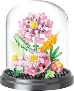 Bouquets Dust Cover Set, Passionate Love Home Building Toy Creative Assembly Bonsai Tree, Ideal for Mother's Day, Valentine, Birthday for Adults, Teen Girls