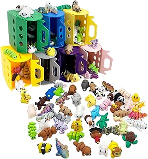 20Pcs Mini Animals Figures Set, 3D Printed Small Animal Flexible Fidget Toy, 3D Printed Cute Animal Home, Office, Executive Desk for Christmas Decoration, Tiny Animals Figurines Exquisite Cute Pet