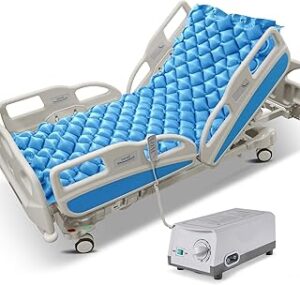Careboda Alternating Pressure Mattress Anti Decubitus Air Pads with Electric Quiet Pump System, Pressure Sore Pad and Bed Sore Prevention, Air Mattress for Hospital Bed and Home Use Blue