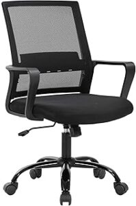Home Office Chair Ergonomic Desk Chair Swivel Rolling Computer Chair Executive Lumbar Support Task Mesh Chair Adjustable Stool for Women Men (Black)