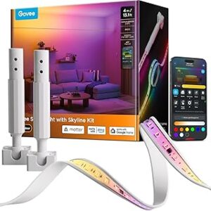 Govee Strip Light with Skyline Kit, 13.1ft Smart LED Strip Lights Work with Alexa, Google Assistant and Matter, RGBWWIC Color Changing Light Strip, LED Lights for Bedroom, Party, Home Decor