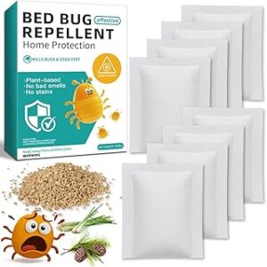 8 Pack Bed Bug Repellent, Natural Citronella & Lemongrass Plant-Based Formula, Deter Bed Bugs Eggs, Lasting Protection 2 Months for Mattress Furniture Luggage, Non-Toxic Family Safe
