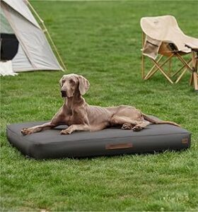 Made4Pets Outdoor Dog Bed Waterproof Inflatable – Heavy-Duty Self-Inflating Bed for Large Dogs, Rugged Oxford Fabric, Portable & Easy to Clean, Ideal for Camping & Home Use, Grey, 48"x30"x4"