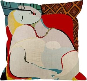 HGOD DESIGNS Picasso Le Reve The Dream Throw Pillow Cover Cushion Cover Standard Pillowcase for Men Women Home Decorative Sofa Armchair Bedroom Livingroom 18 x 18 inch Pillow Case