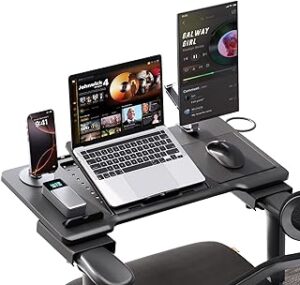 Newtral Home Office Laptop Desk, Adjustable Portable Laptop Table with Wrist Rest, Mouse Pad and Cup Holder, Laptop Tray for Office Chair for Working, Writing and Gaming - Work from Home Essentials