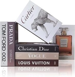 Decorative Books for Home Decor, Set of 7 Fake Books, Aesthetic Bookshelf Decor for Living Room, Office, Bedroom, Coffee Table Decoration, Modern Stacked Display