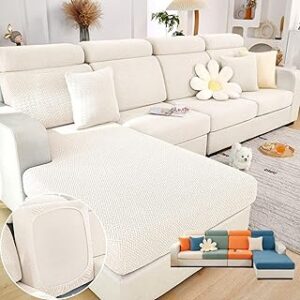 Soothing Home Sofa Covers, Sofa Hero Covers, Wear-Resistant Universal Magic Sofa Covers, Washable Stretch Sofa Couch Cushion Covers for Sectional Sofa (White,Large Single Seat Cover)