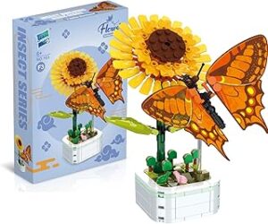 Flower Building Bouquet Set, Flower Building Toys, Building Blocks Flower Brick Toys Creative Project for Home Room Decor Christmas Birthday