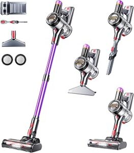 Cordless Vacuum Cleaner, 500W/40Kpa/60Mins Vacuum Cleaners for Home, Anti-tangle Stick Vacuum with Self-Standing, Wall Mount Charging, LDE Display, Wireless Vacuum for Carpet Pet Hair Hardfloor