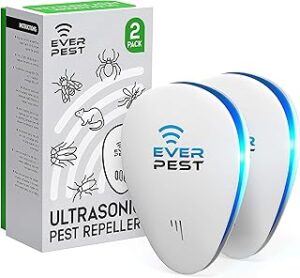 Ultrasonic Pest Control Repeller - Repel Rodents, Ants, Cockroaches Get Rid, Bed Bugs, Mosquitos, Flies, Spiders, Squirrel Bats - Eco-Friendly Safe for Humans - 2 Pack