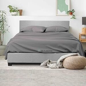 King Size Sheets Set 100% Cotton Sheets 4 Piece 800 Thread Count 16 Inch Deep Pocket King Sheet Set, Super Soft Breathable Sheets & Pillowcases Sets, Hotel Quality Bed Sheets,Dark Grey