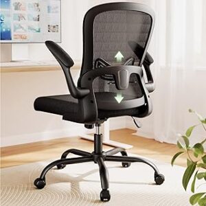 Marsail Erogonomic Mesh Office Chair, Computer Desk Chair Comfy with Adjustable Lambar Support, Height and Flip-up Armrests Swivel Home Office Task Chair