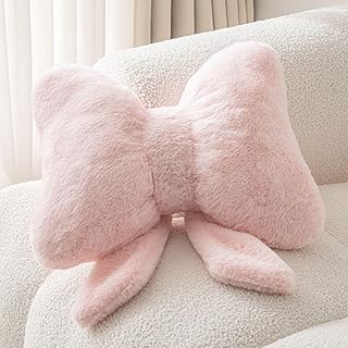 Bow Pillow Throw Pillows Butterfly Shaped Decorative Cute Pillows for Bed Sofa Cute Home Decor,Pink 14.5 * 12inch