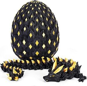 3D Printed Dragon Eggs with Dragon Inside Articulated Animals Fidget Toy Cool Crystal 3D Print Dinosaur Toys for Kids 5-7 8-12 Dino Eggs for Boys Girls Home Decor