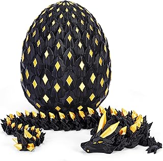 3D Printed Dragon Eggs with Dragon Inside Articulated Animals Fidget Toy Cool Crystal 3D Print Dinosaur Toys for Kids 5-7 8-12 Dino Eggs for Boys Girls Home Decor