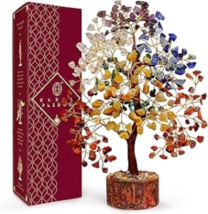Crystal Tree of Life 7 Chakra Healing Crystal Trees for Home Decor, Office Desk Decor, Living Room Decor, Handmade Bonsai Trees for Positive Energy, Money, Good Luck Birthday Gifts for Women, Mom