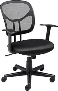 Amazon Basics Mesh Mid-Back Adjustable-Height 360-Degree Swivel Office Desk Chair with Armrests, Lumbar Support and Easy to Assemble, Black